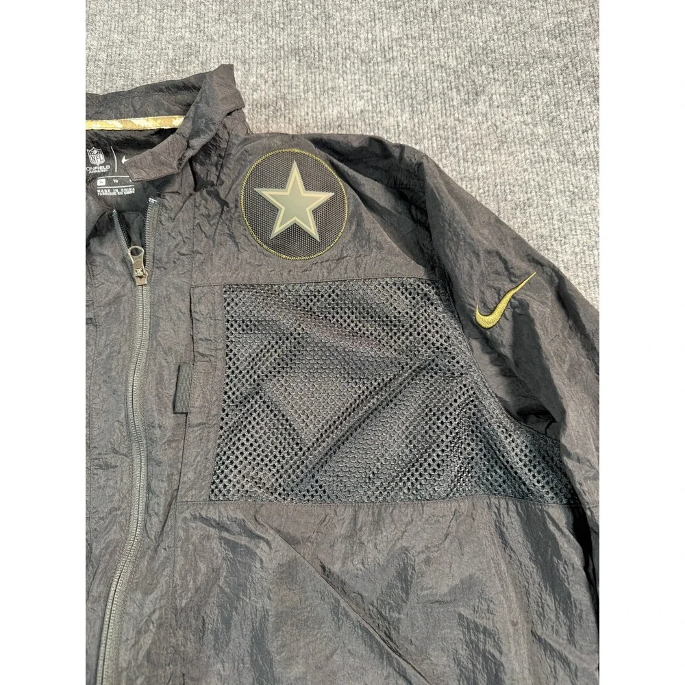 Nike Dallas Cowboys Saulte to Service Windbreaker Mens XL Black OnField Zip‎ Up